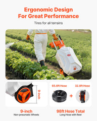 VEVOR long 98ft hose extended to reach tall plants and distant beds