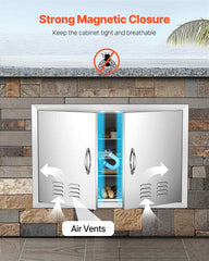 VEVOR louvered vent closeup improving cabinet airflow and safe storage