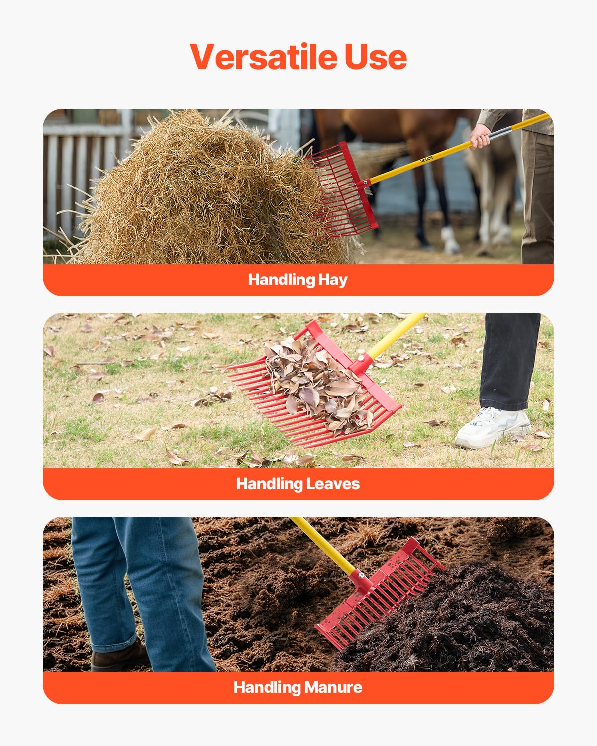 VEVOR head angle demonstration holding hay to minimize drops and mess