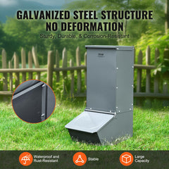 VEVOR metal door closed protecting feed from rain and pests