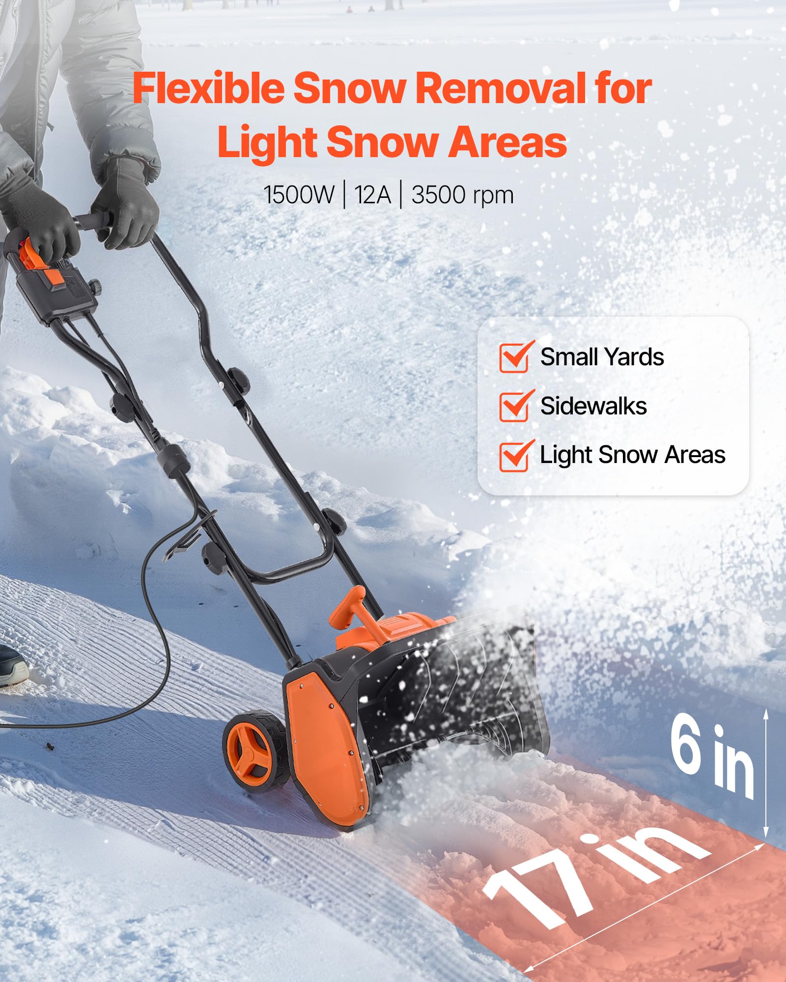 VEVOR motor and handle close-up highlighting sturdy build and comfort