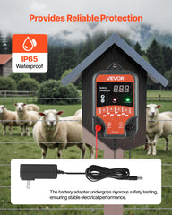 VEVOR mounted on fence post in field protecting perimeter for farm security