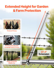 VEVOR extender mounted on top rail in garden improving privacy and containment