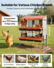 VEVOR close-up of angled plastic tray highlighting gentle egg roll feature