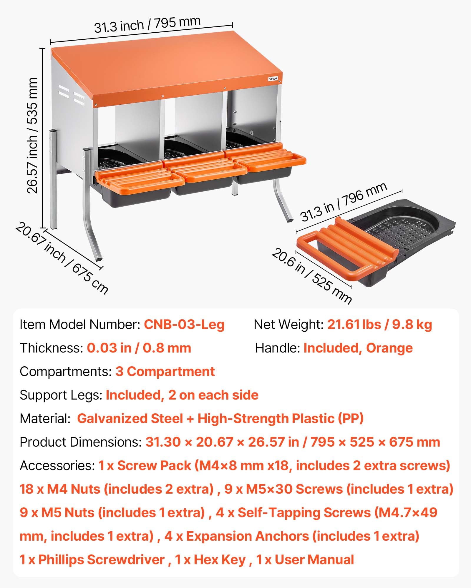 VEVOR nesting box mounted on a wooden coop wall benefit: flexible wall installation