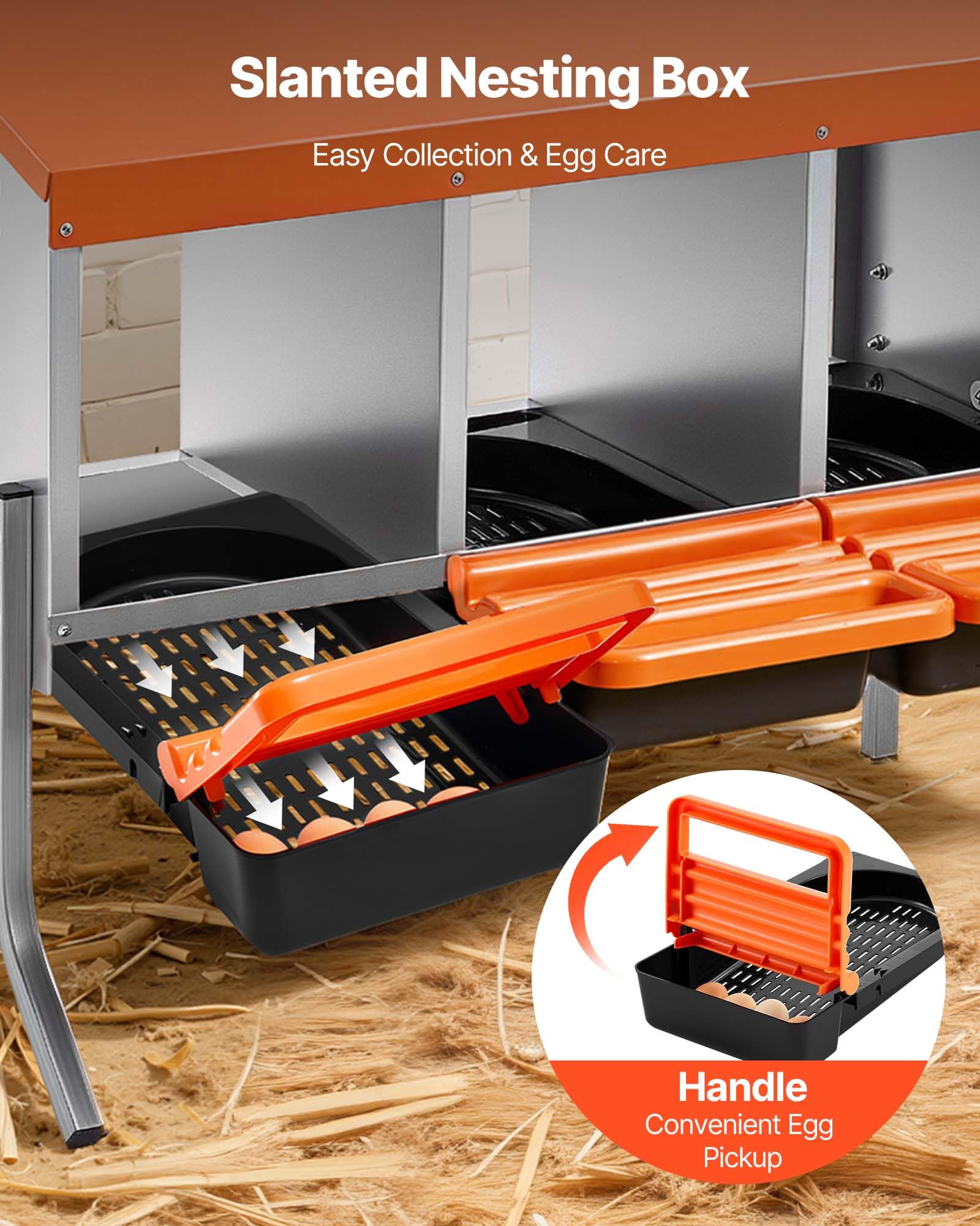 VEVOR support legs attached to unit showing height and balance benefit: secure freestanding placement