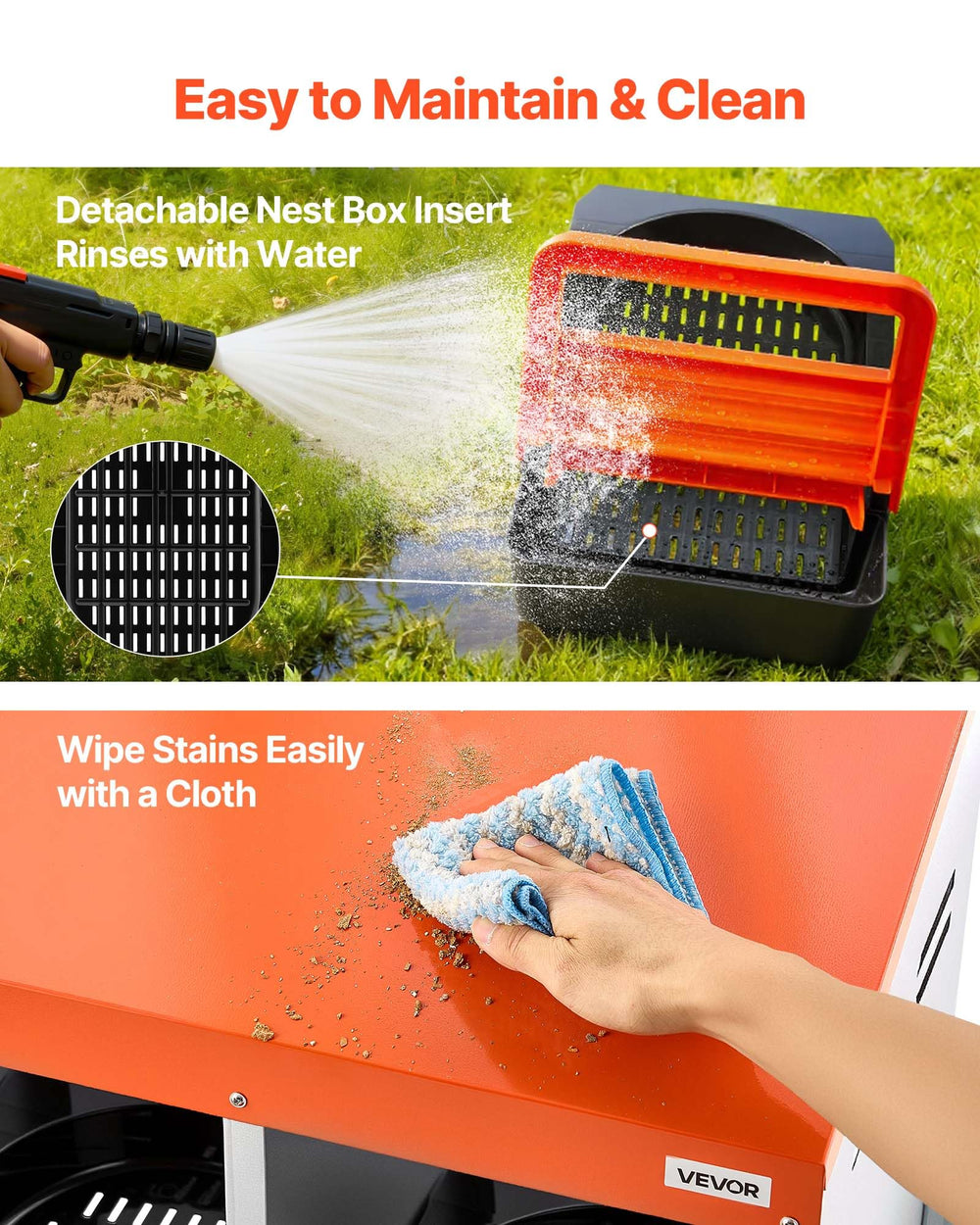VEVOR drainage and ventilation holes visible inside tray benefit: improved airflow and moisture control
