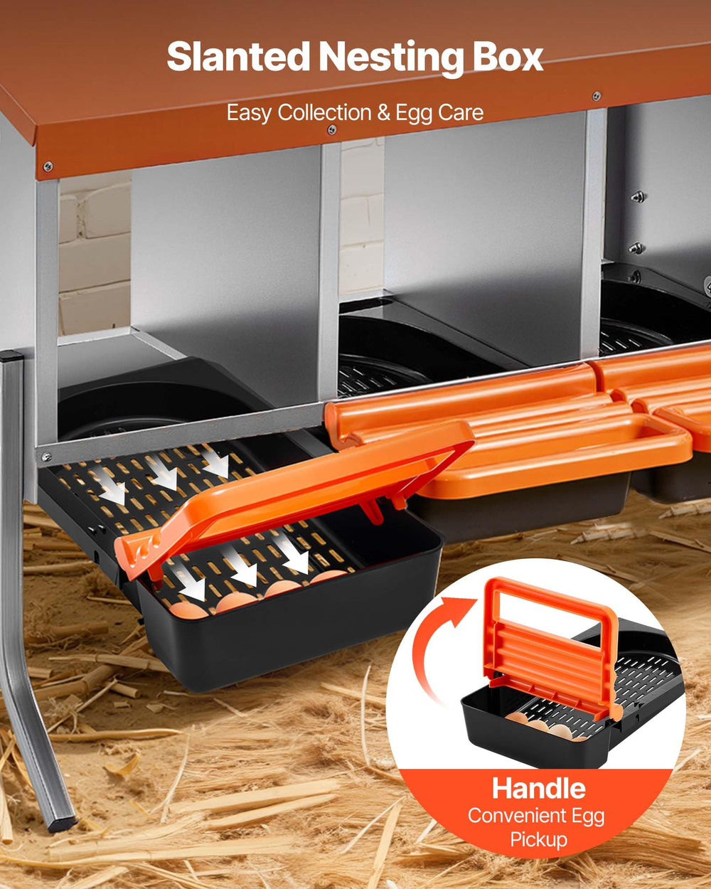 VEVOR wall-mounted nesting boxes saving floor space and simplifying coop layout