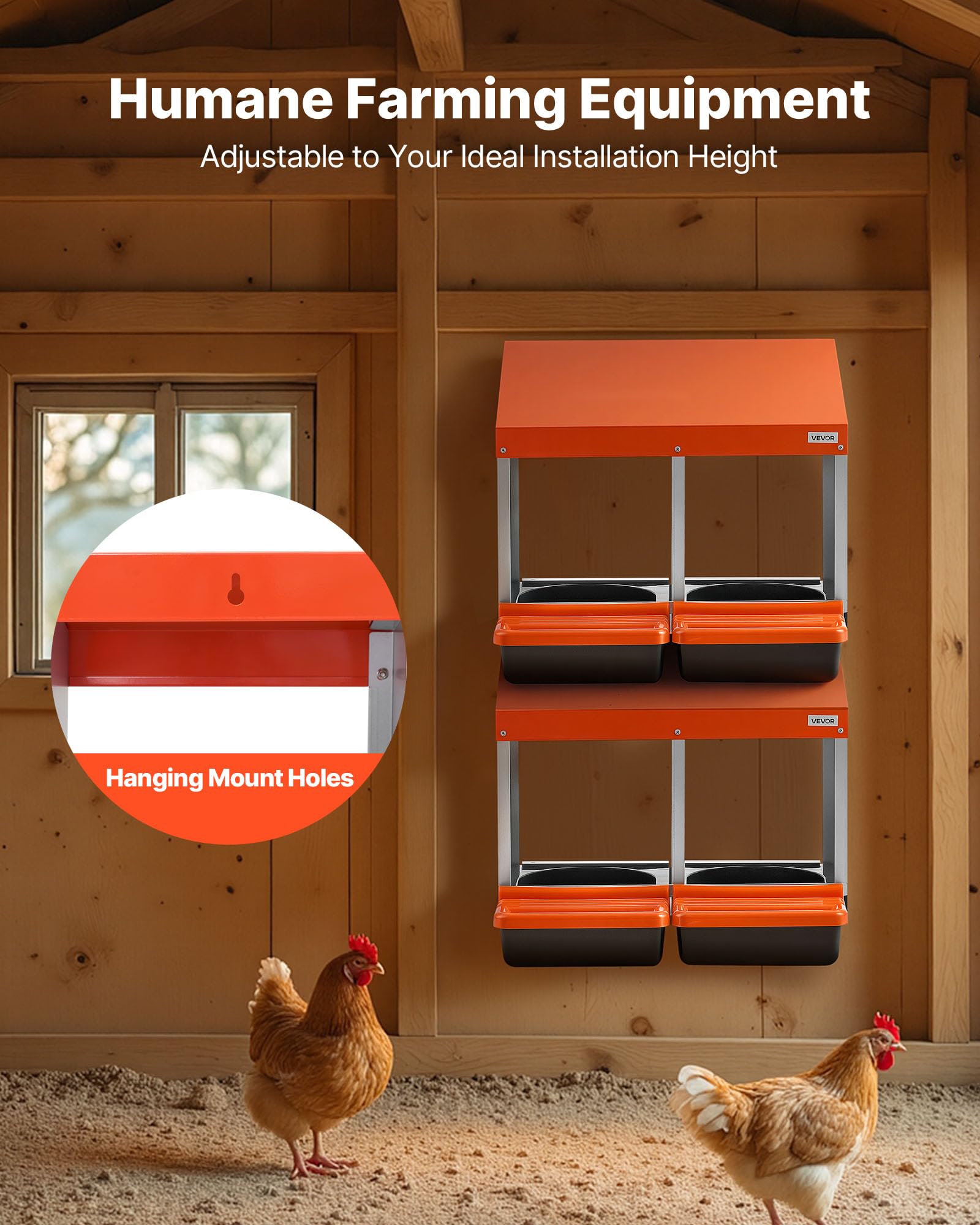VEVOR detachable tray underneath view showing drainage holes for easy cleaning