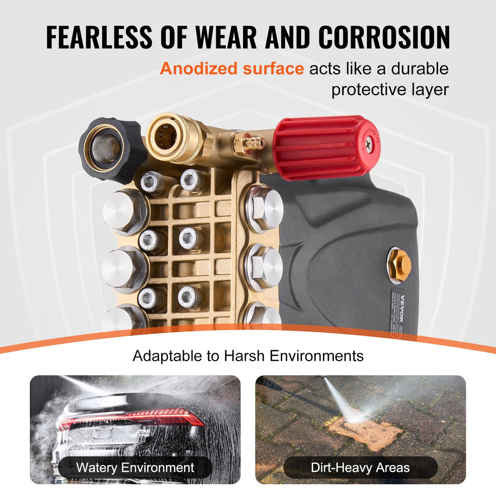 VEVOR oil sight glass detail for quick checks to maintain proper lubrication and pump health