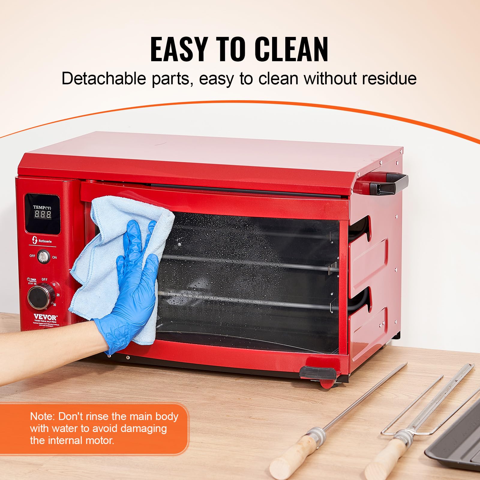 VEVOR open unit with removable trays for quick cleaning and draining