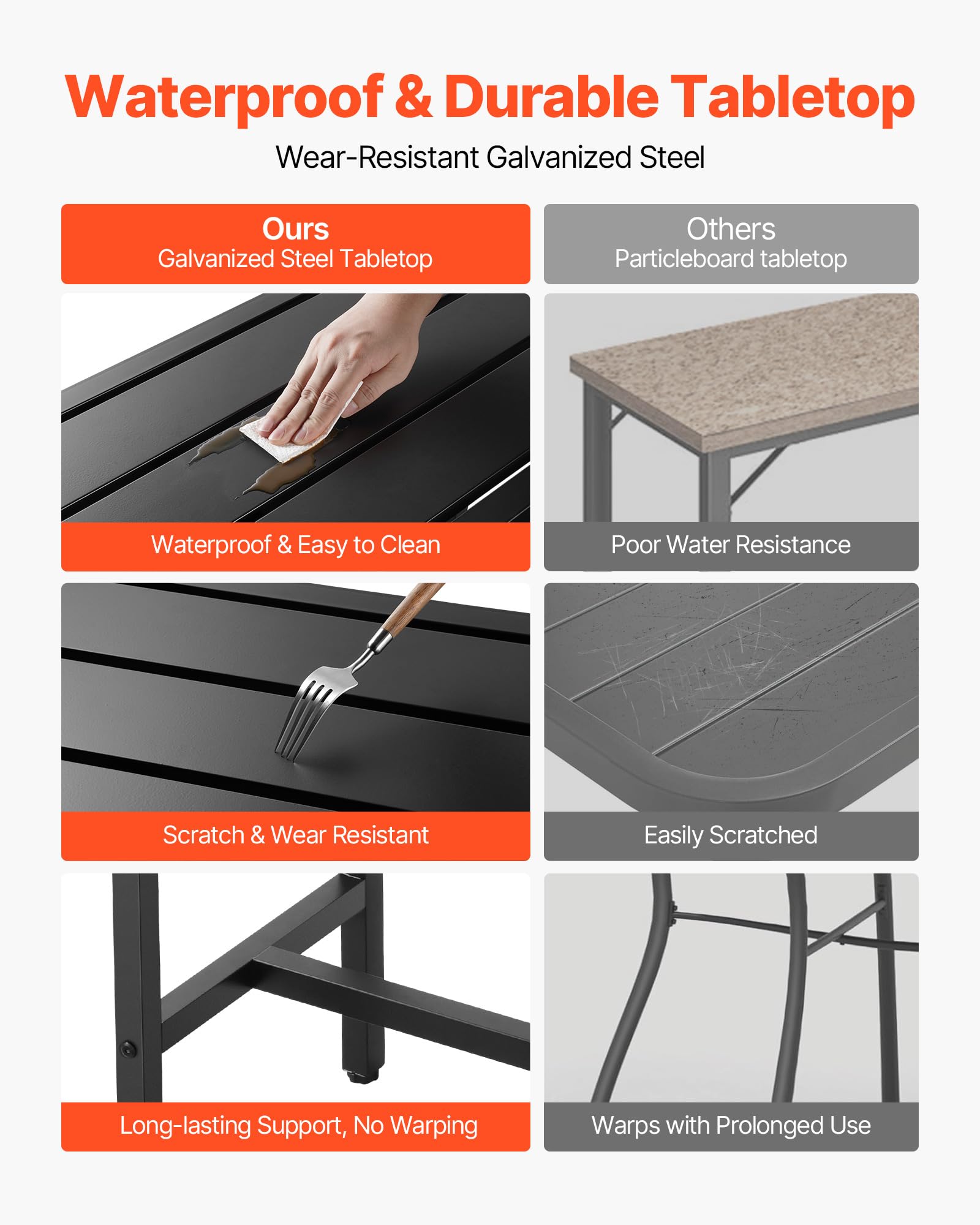 VEVOR bar table on balcony demonstrating space-saving placement and entertaining benefit