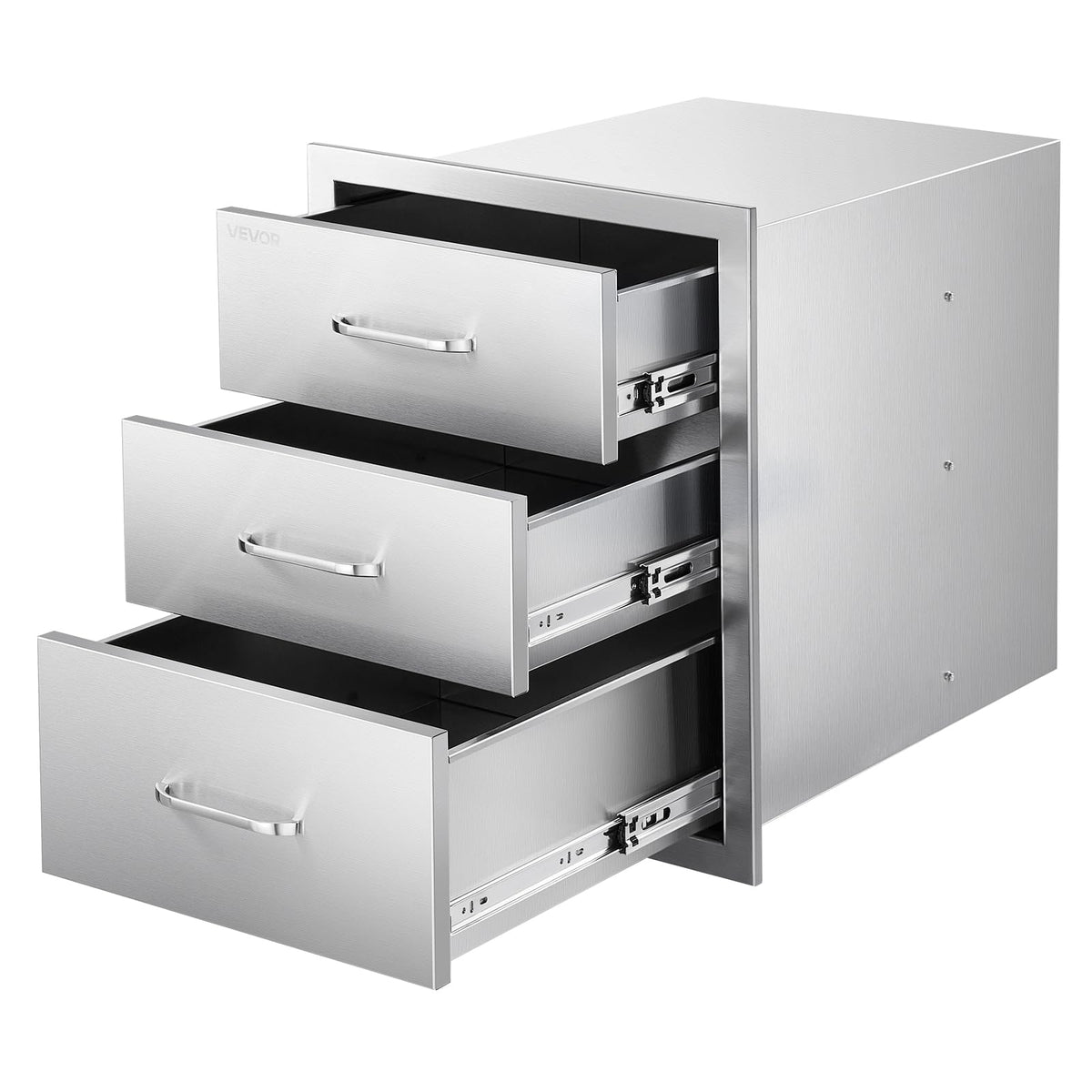 VEVOR front view of outdoor kitchen drawers showing compact storage benefit