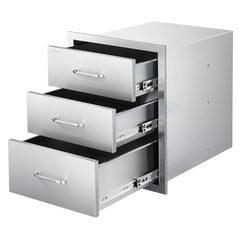 VEVOR front view of outdoor kitchen drawers showing compact storage benefit