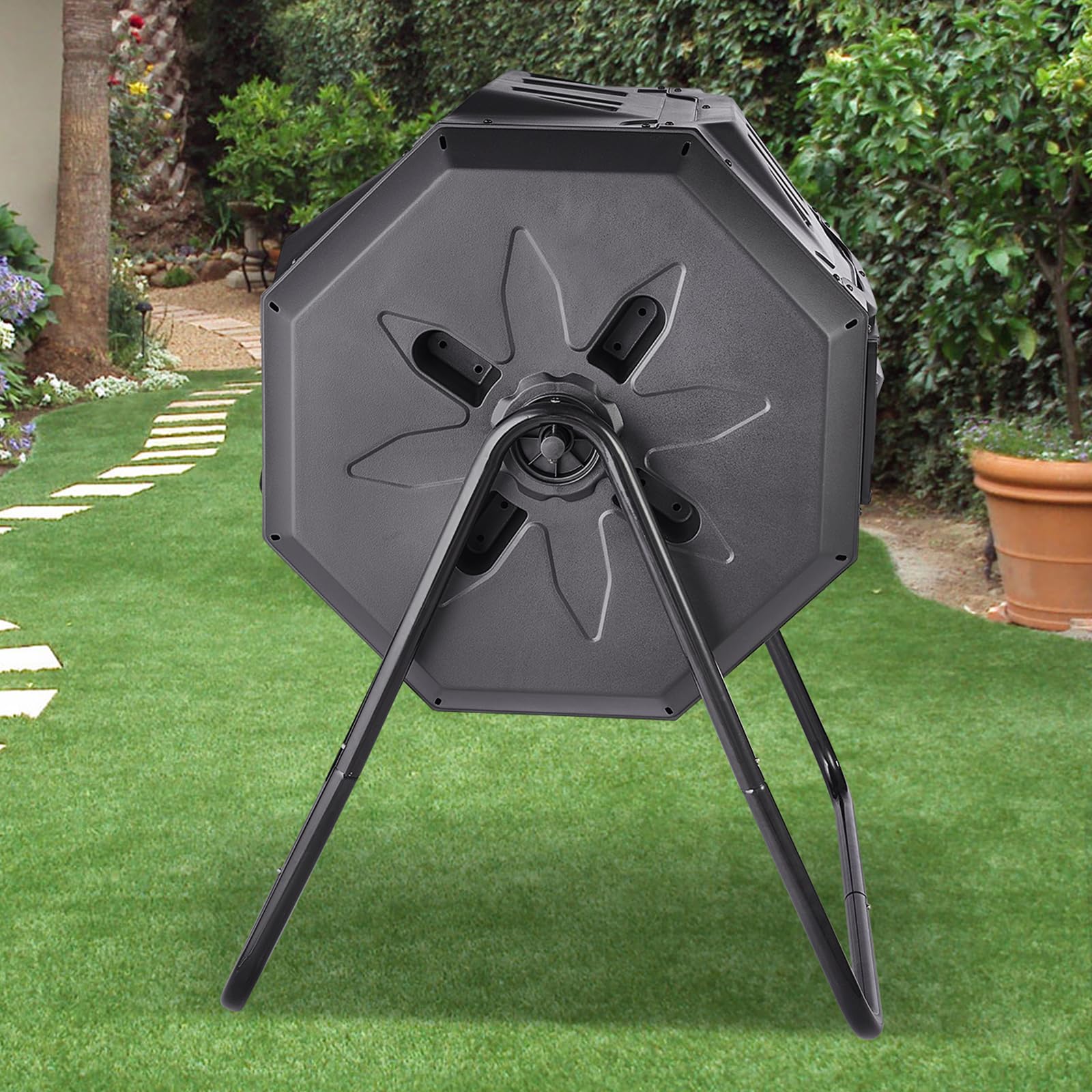 VEVOR placed in backyard demonstrating discreet, tidy outdoor use