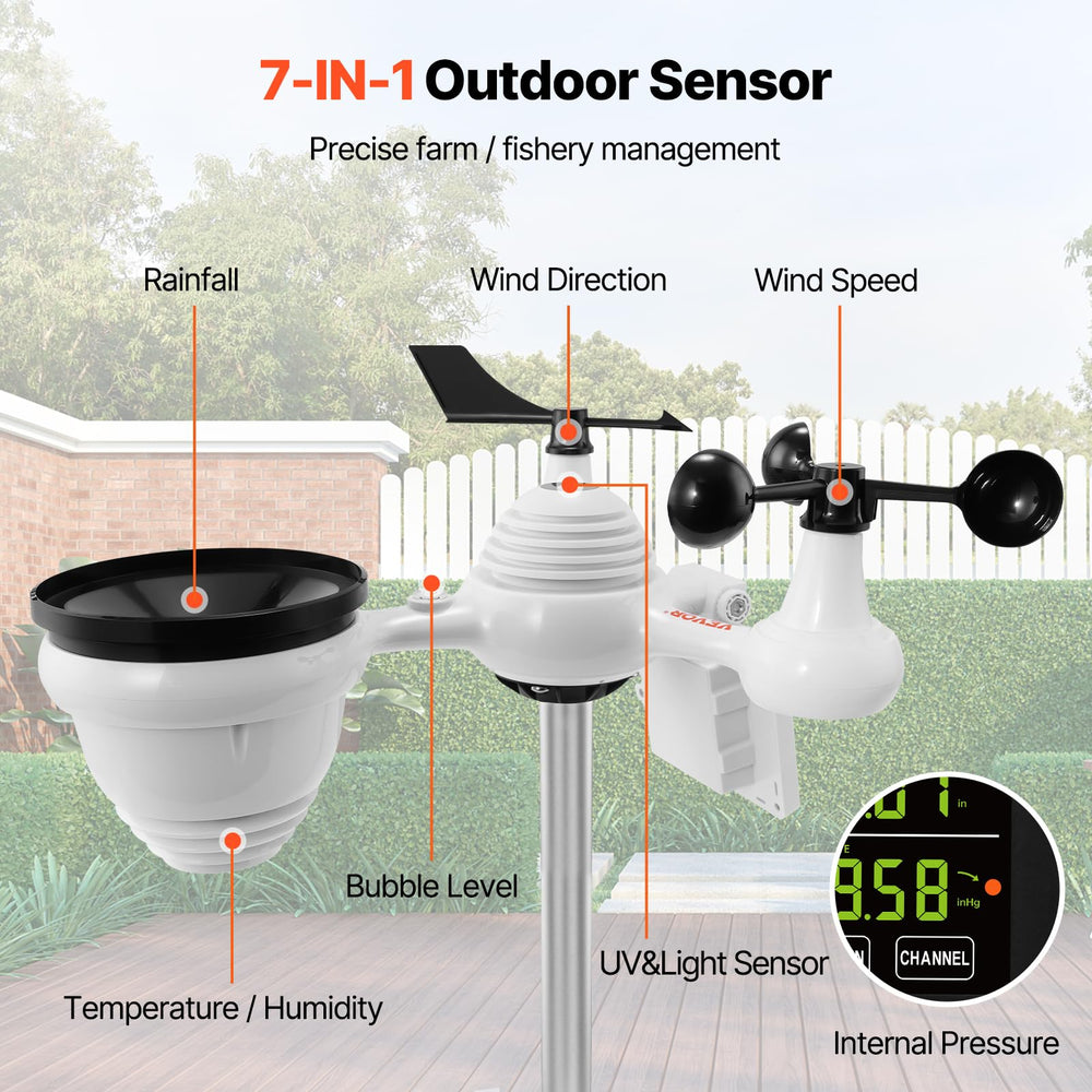 VEVOR outdoor sensor assembly demonstrating durable IPX6 protection advantage