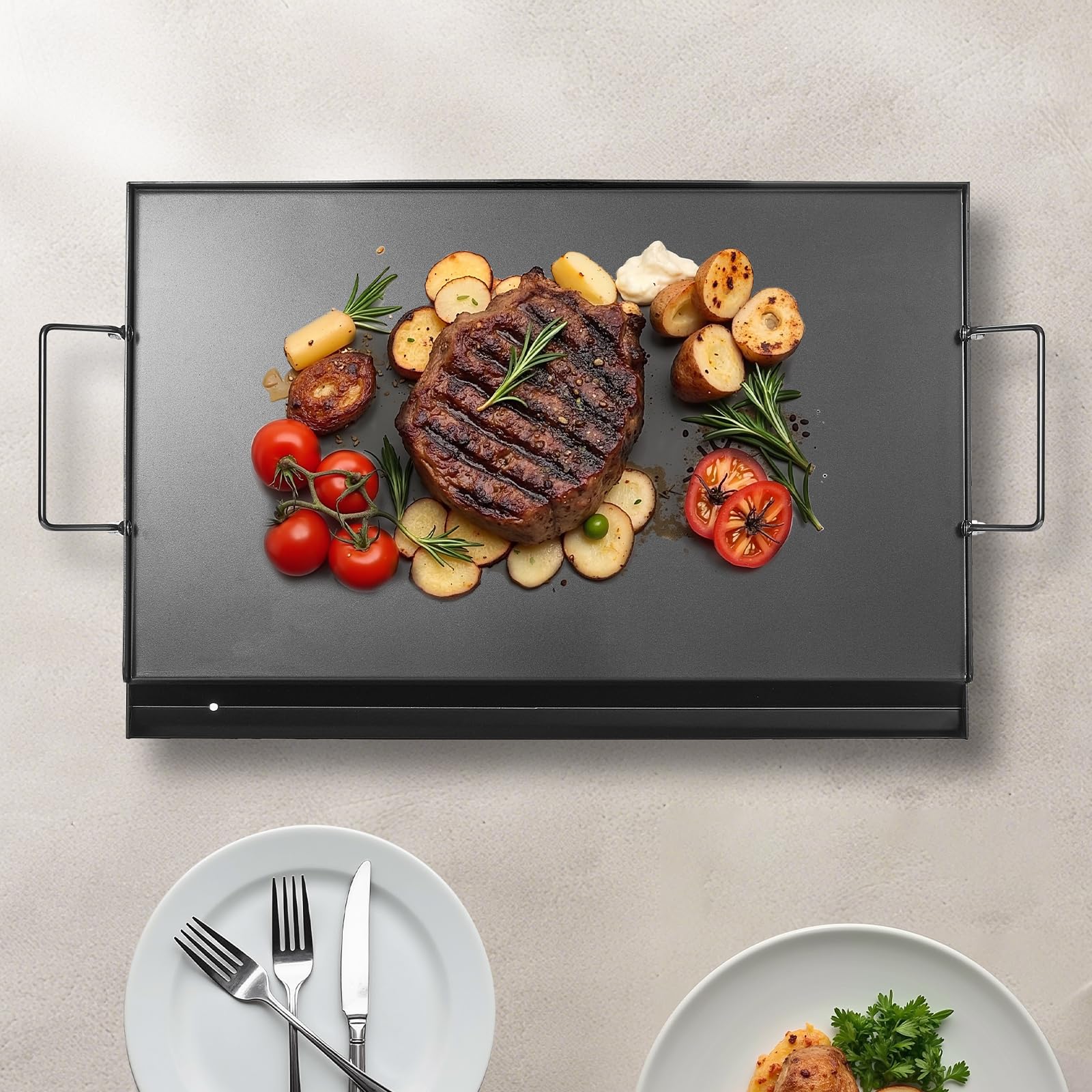 VEVOR griddle folded into a tailgate setup ready for outdoor parties