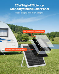 VEVOR close-up of monocrystalline cells showing efficient surface and faster charging