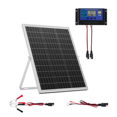 VEVOR front view of 25W 12V solar panel showing compact frame and mounting points