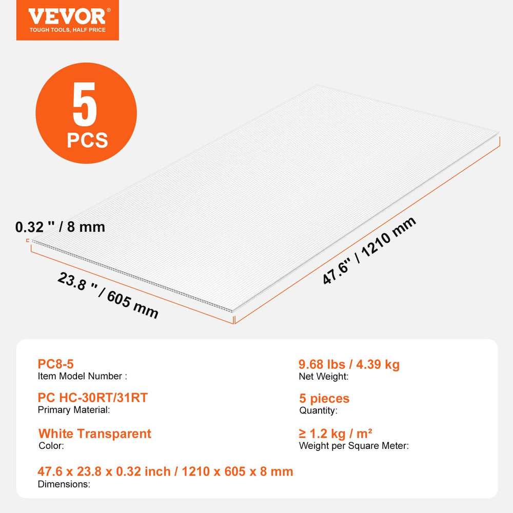VEVOR panel beside ruler to demonstrate size and easy handling benefit