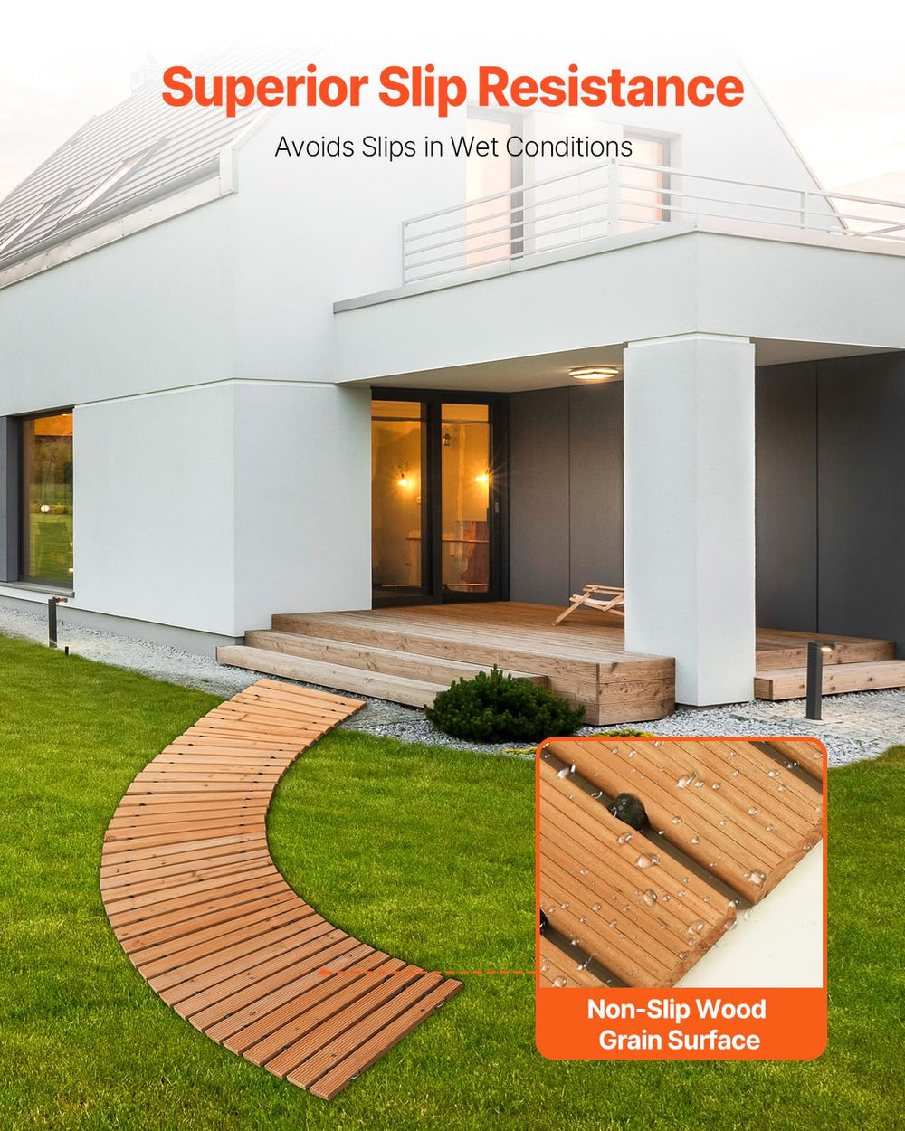 VEVOR pathway laid across a backyard enhancing garden access