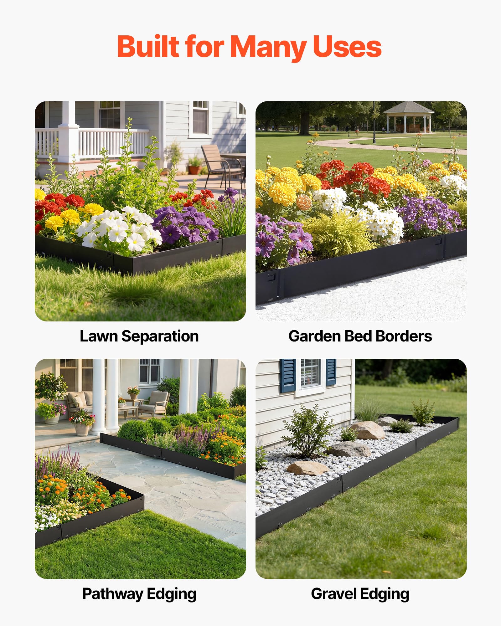VEVOR edging defining pathway in yard for cleaner walkway benefit