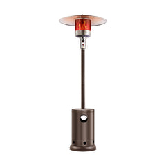 VEVOR front view of patio heater showing bronze finish and warmth