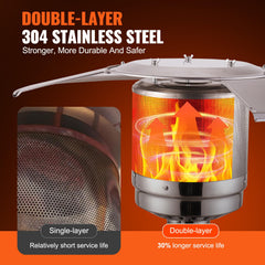 VEVOR glass flame tube closeup creating ambient campfire-like glow