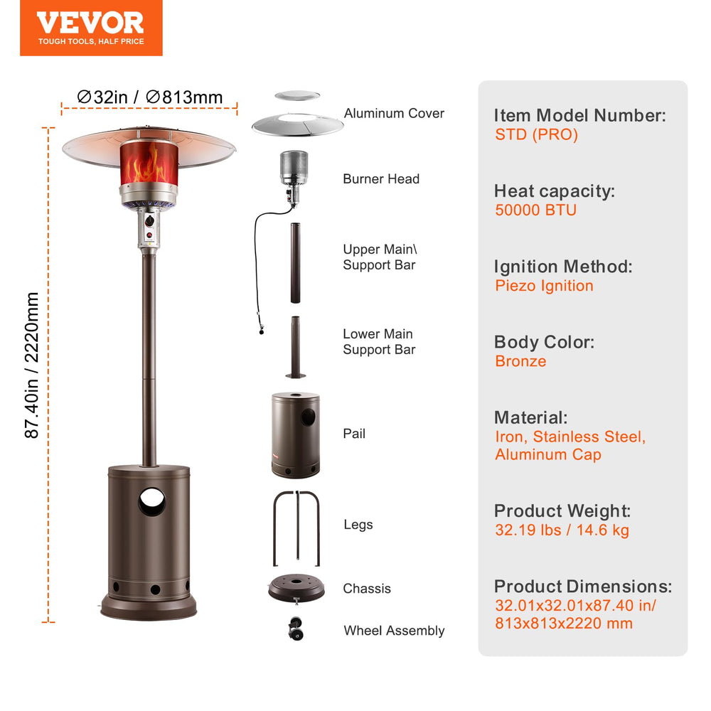 VEVOR hammered bronze finish closeup highlighting weather resistance
