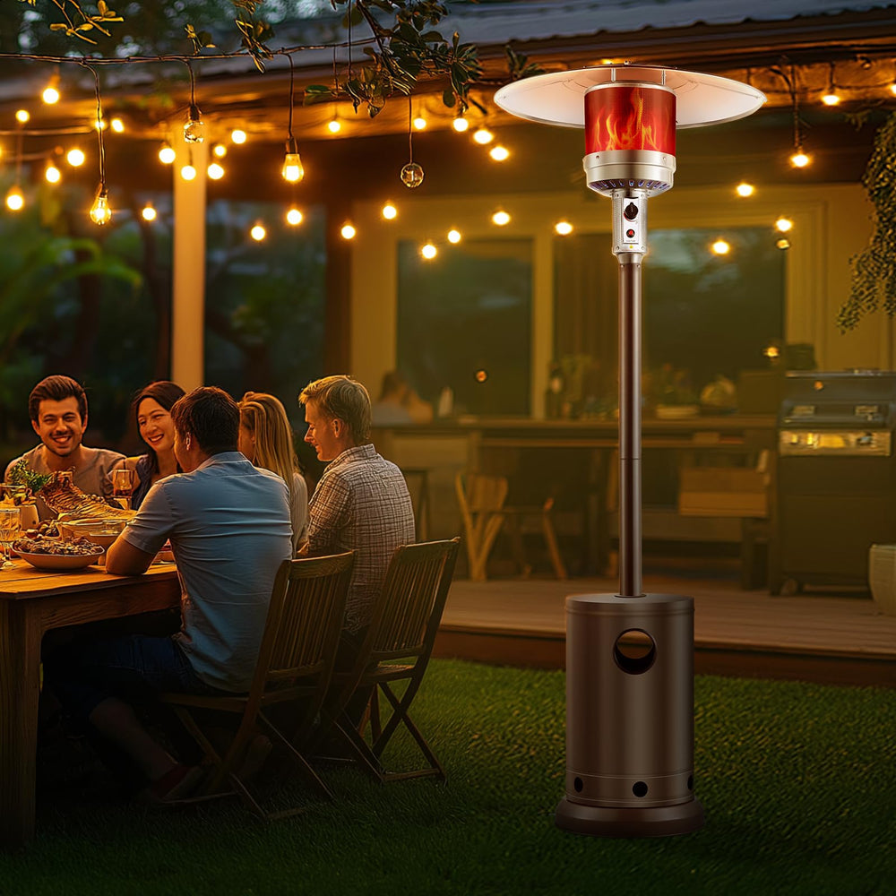 VEVOR patio heater in backyard providing cozy outdoor gathering warmth