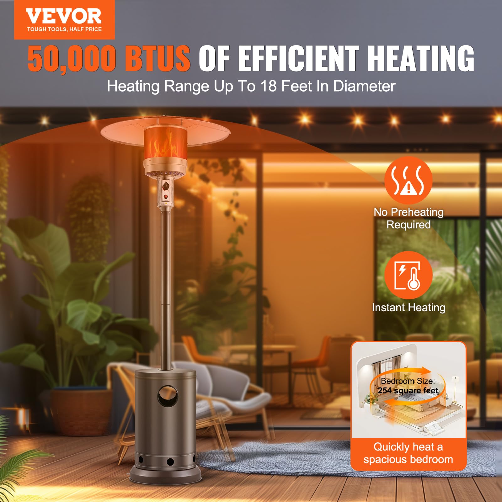 VEVOR round table detail offering surface space and social convenience