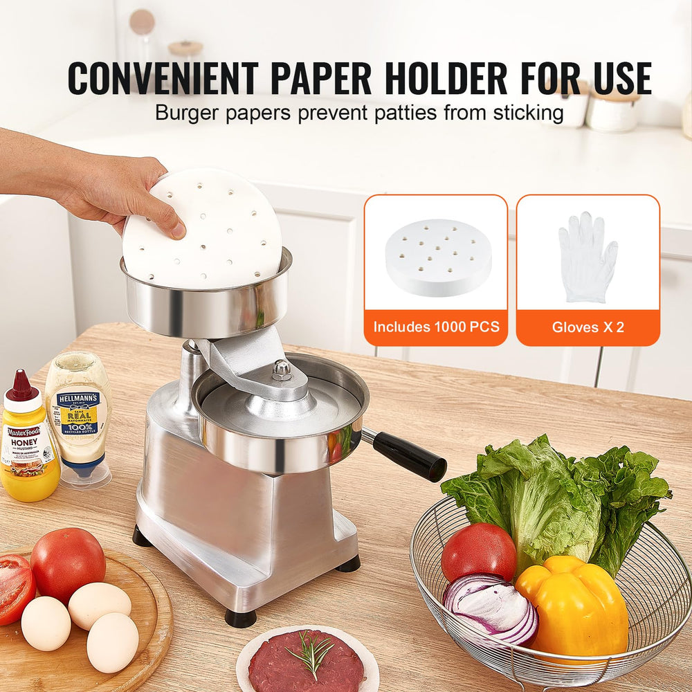 VEVOR paper holder loaded with burger papers for quick patted separation and speed