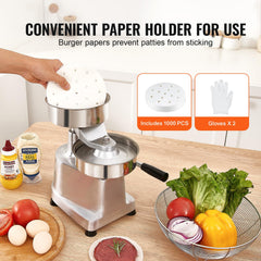 VEVOR paper holder loaded with burger papers for quick patted separation and speed
