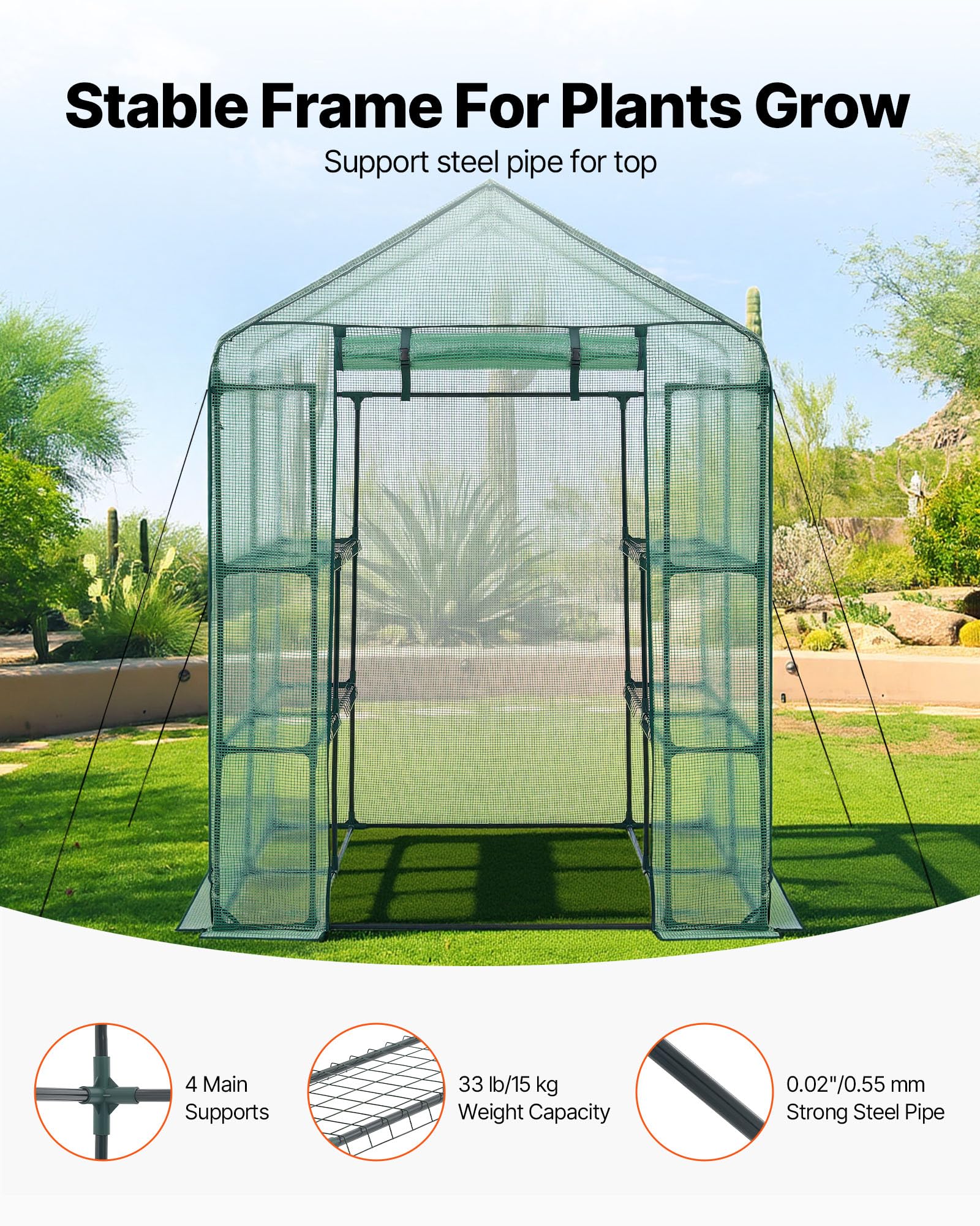 VEVOR PE cover close-up texture showing waterproof translucent protection benefit