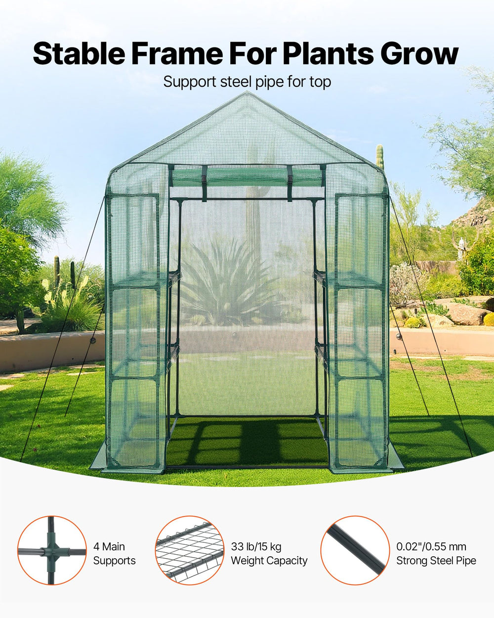 VEVOR PE cover close-up texture showing waterproof translucent protection benefit