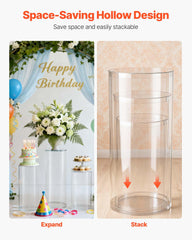 VEVOR pedestal closeup polished edge showing smooth finish and easy-clean benefit