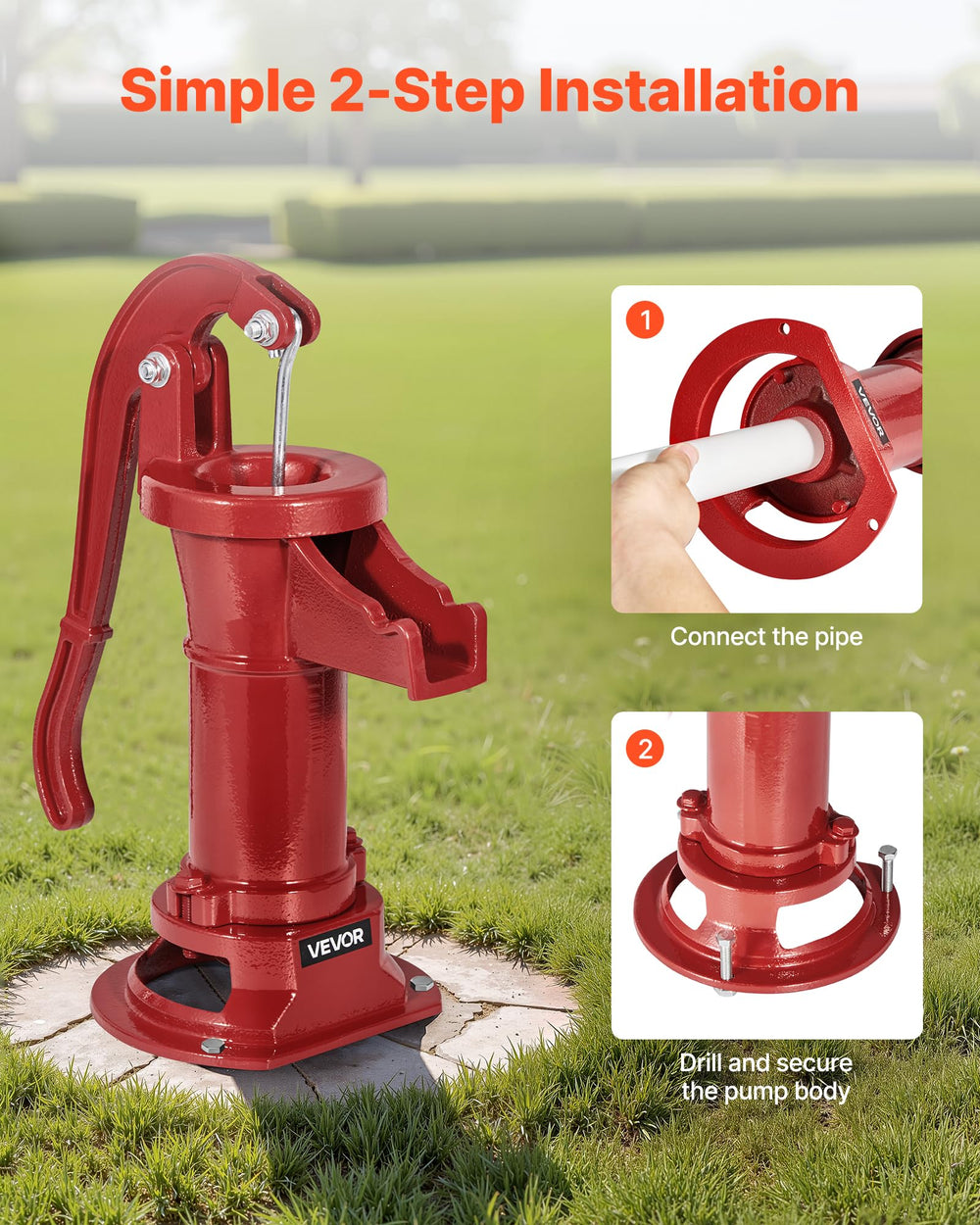 VEVOR rust-resistant coating close-up showing durable outdoor protection benefit