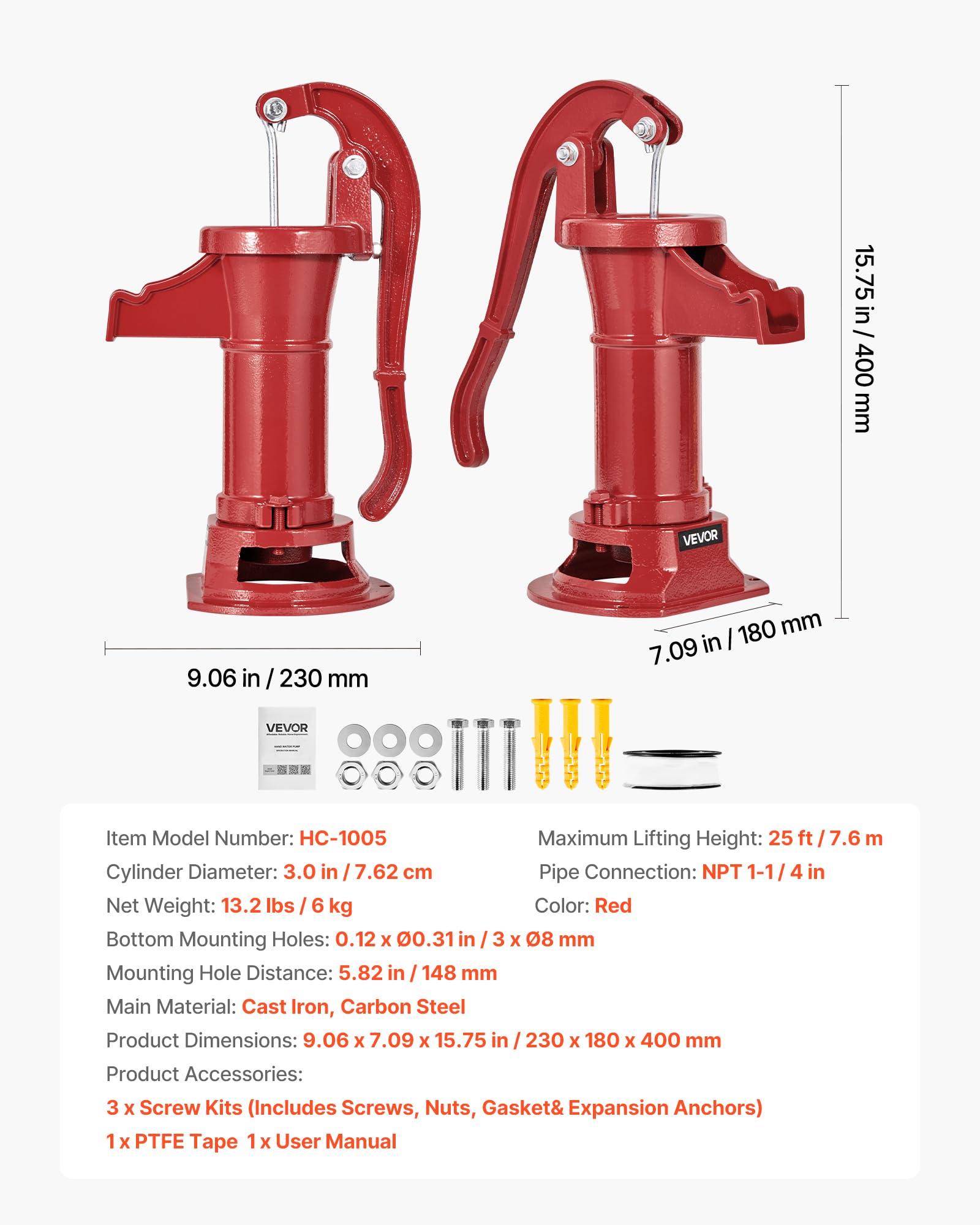 VEVOR pump in backyard with bucket showing convenient manual water access benefit