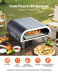 VEVOR thickened pizza stone close-up delivering even heat and crisp crusts