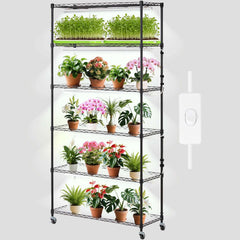 VEVOR front view of 6-tier plant stand showing compact vertical growth