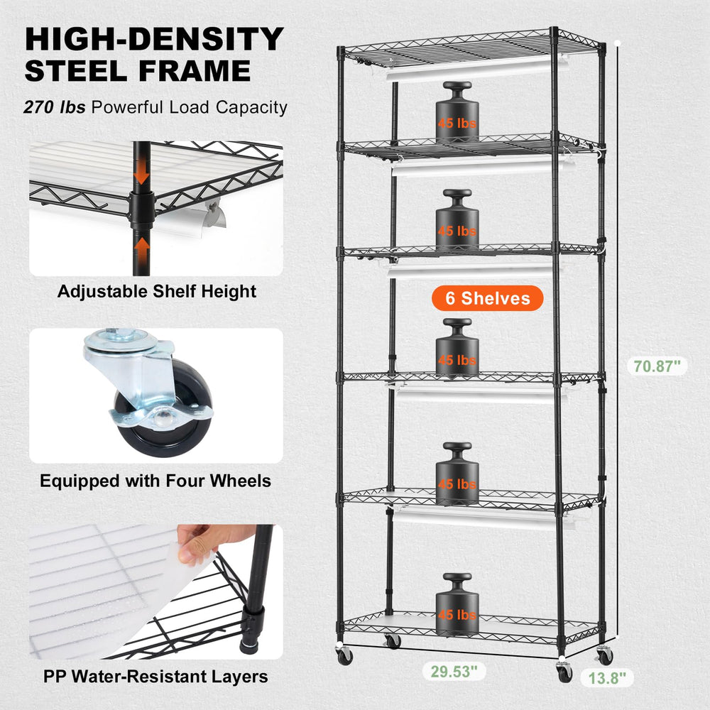 VEVOR size comparison with tools showing shelf dimensions and capacity