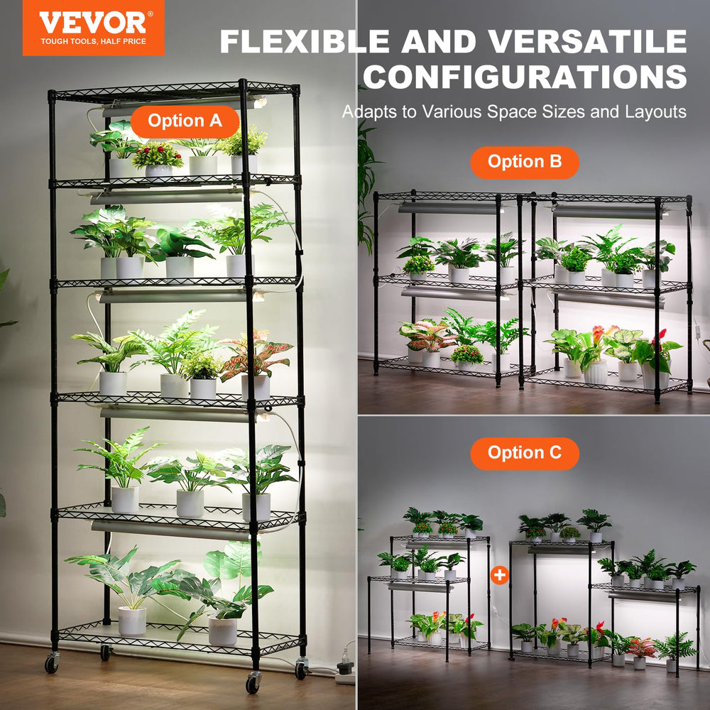 VEVOR close-up of shelf wire grid showing sturdy pot support benefit