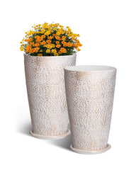 VEVOR front view of beige stone-finish planter offering elegant curb appeal