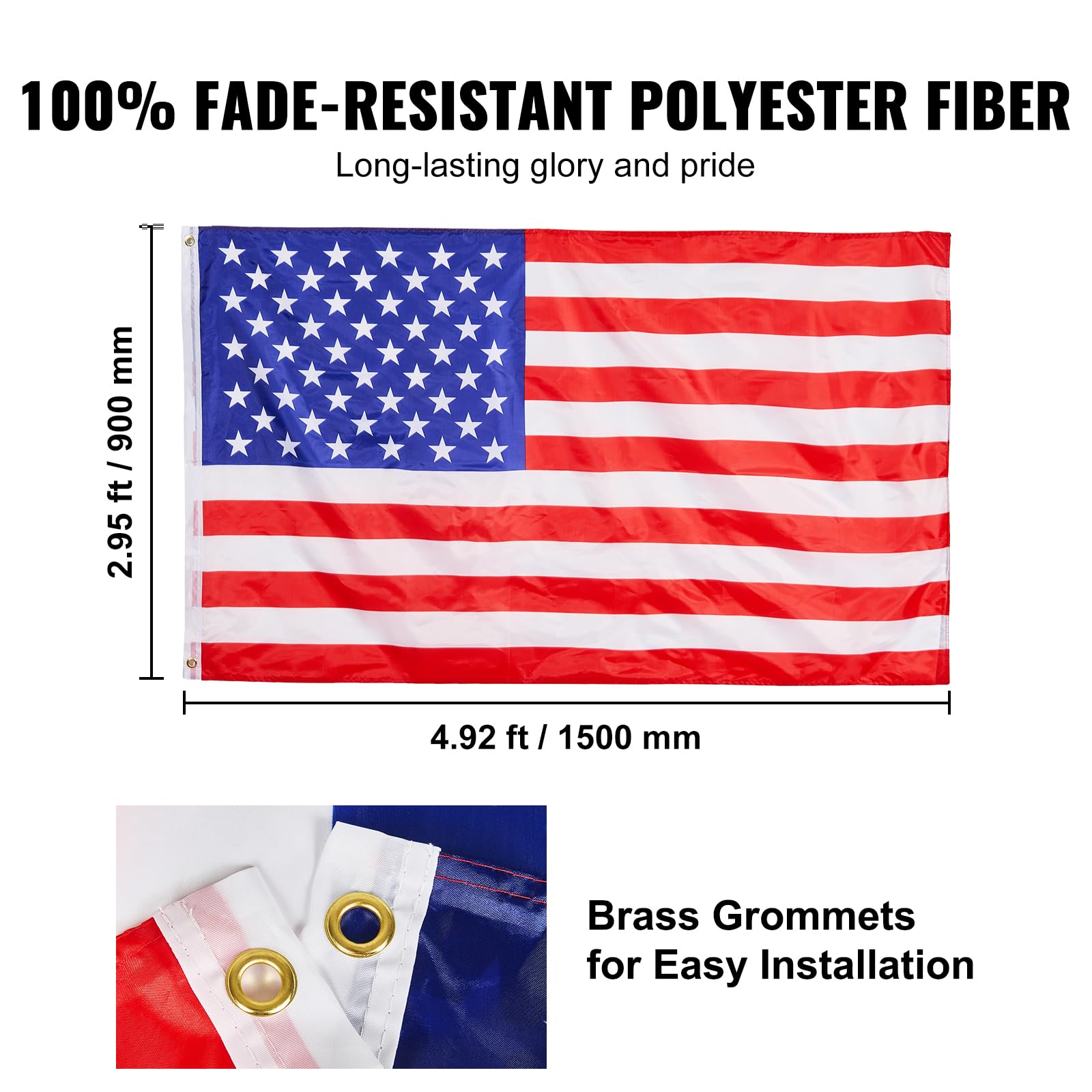 VEVOR flag pole in a residential yard demonstrating easy everyday use
