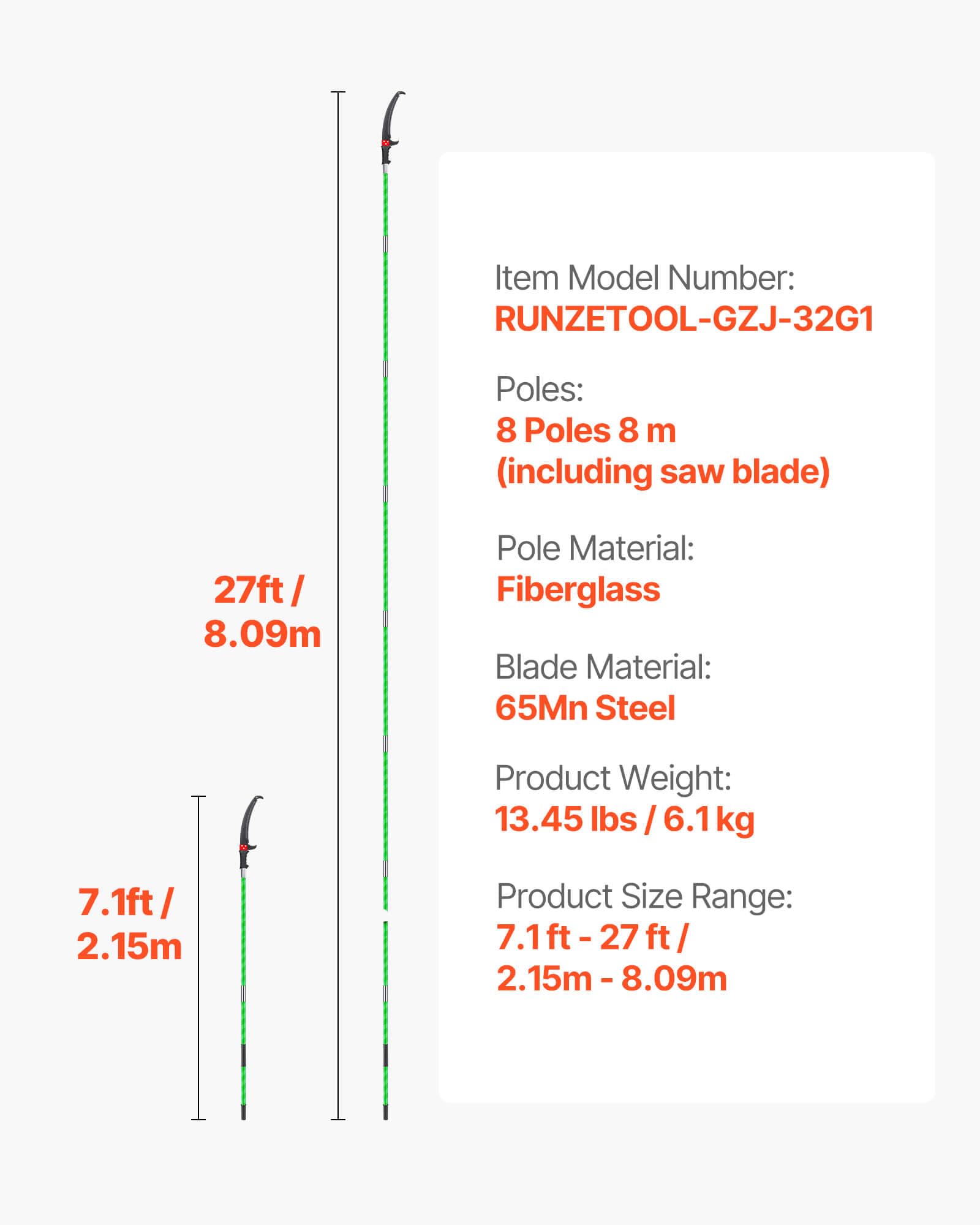 VEVOR pole saw packed in carry bag for compact transport convenience