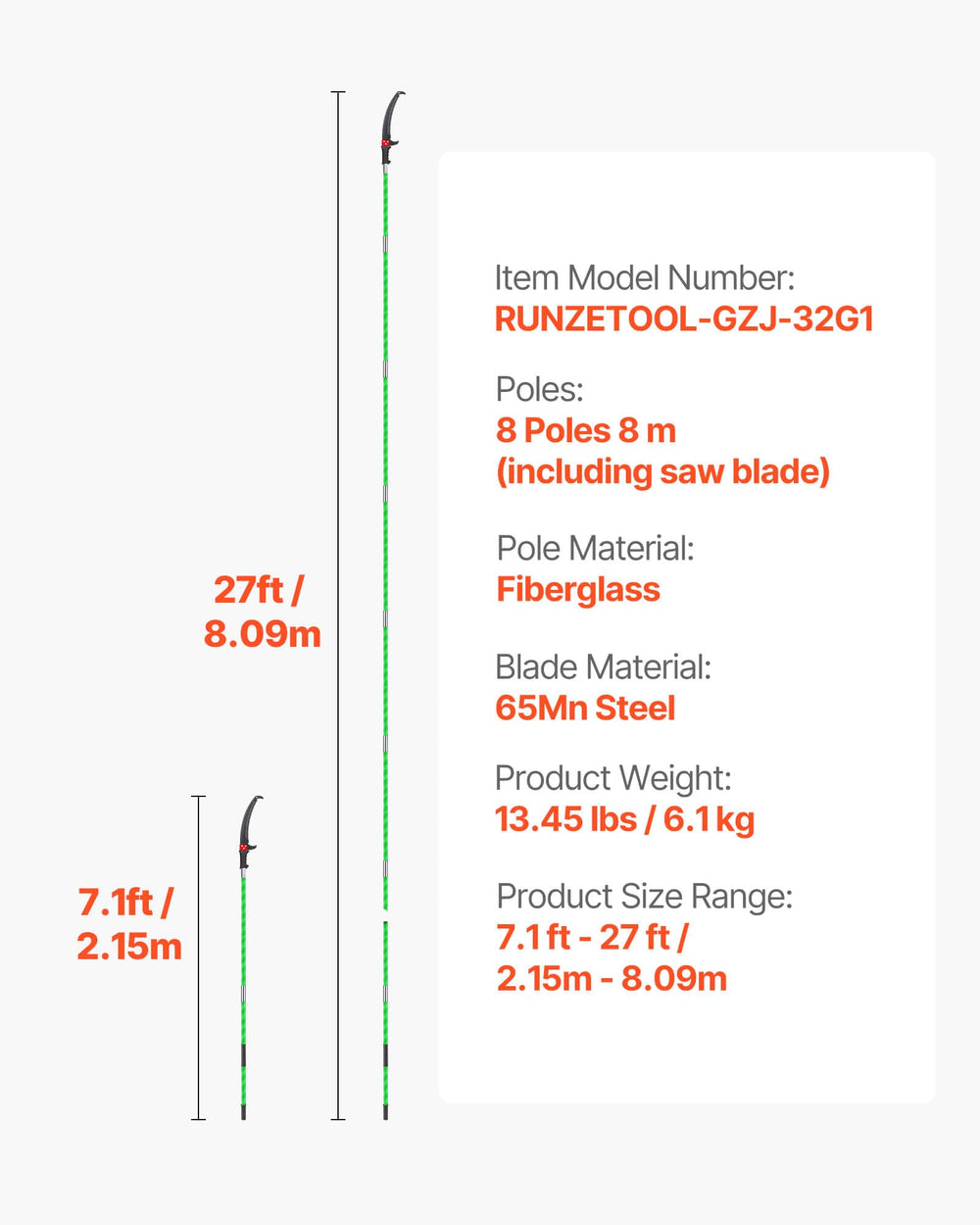 VEVOR pole saw packed in carry bag for compact transport convenience