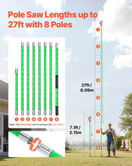 VEVOR pole saw folded inside carrying bag for compact transport and storage