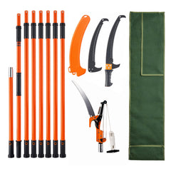 VEVOR front view of pole saw showing complete tool and benefits reach