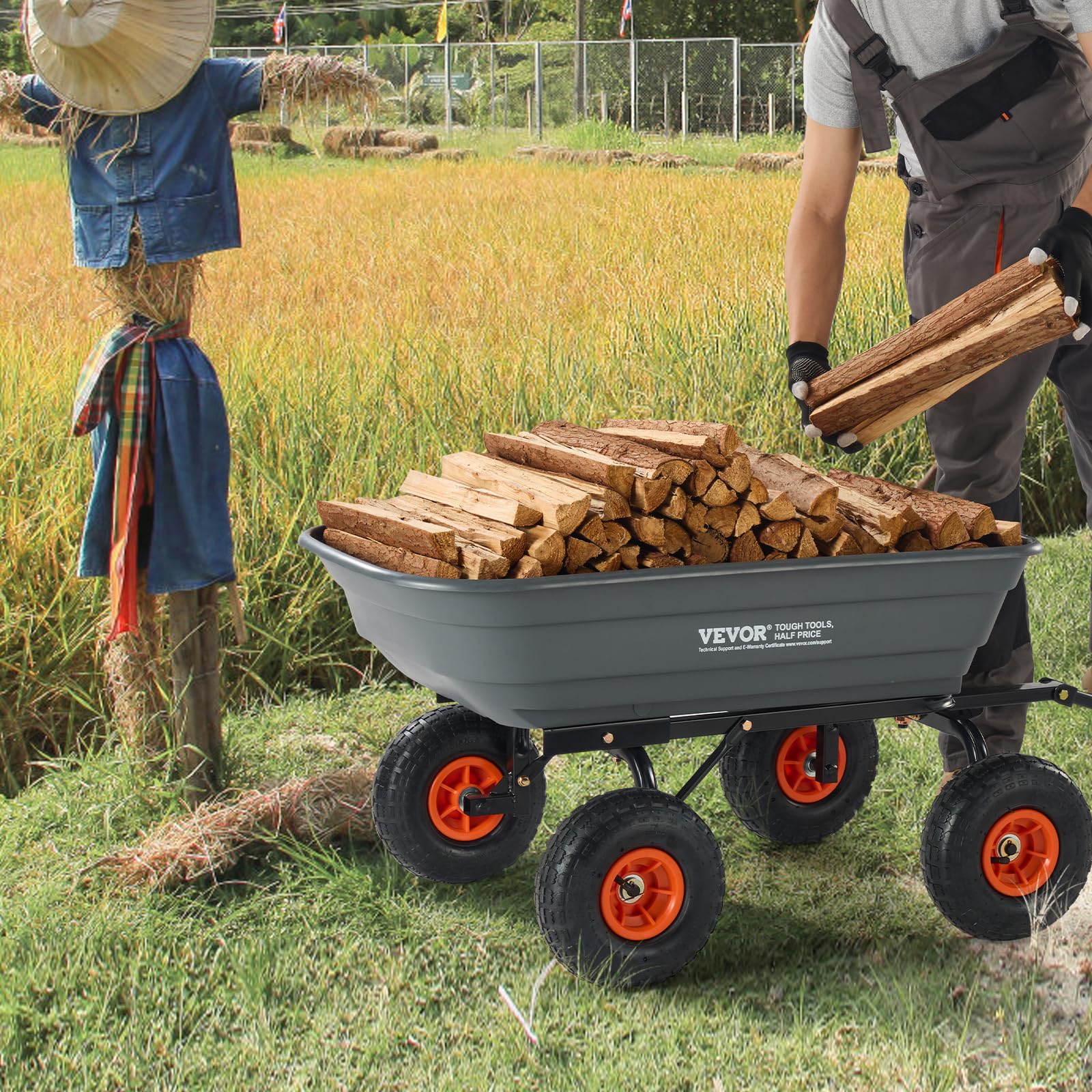 VEVOR folded or disassembled cart showing compact storage convenience