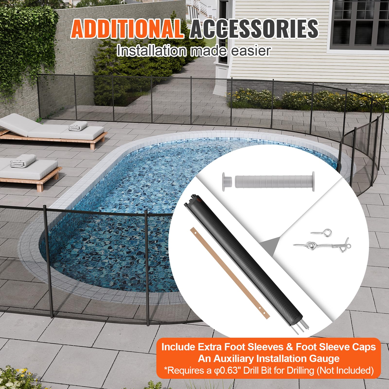 VEVOR disassembled fence pieces stacked for compact storage and easy transport